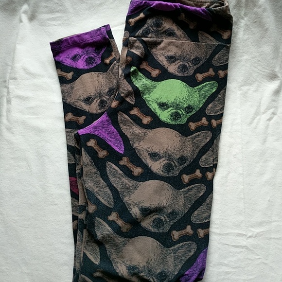 LuLaRoe Pants - LuLaRoe Chihuahua leggings Tall & Curvy TC